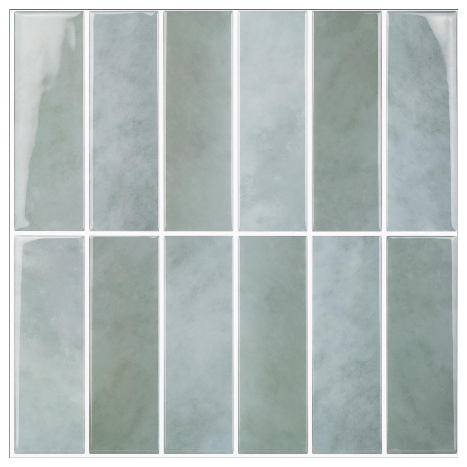 3D Stick on Tiles, Extra Thick Self Adhesive Wall Tiles, Vinyl Peel and Stick Wall Tile, Rectangle Subway Tile Sticker for Kitchen, Bathroom, Laundry, 10 Sheets of 30.5x30.5cm