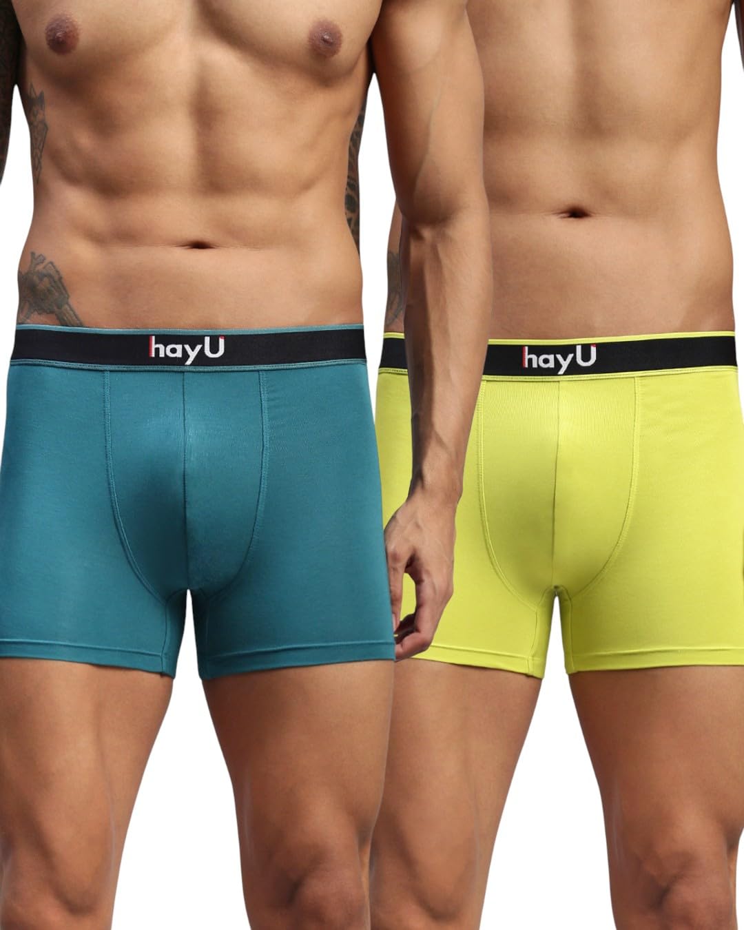 hayu 2PC Pack of Teal & SUNBUD Men Modal Solid Trunks-picture-25