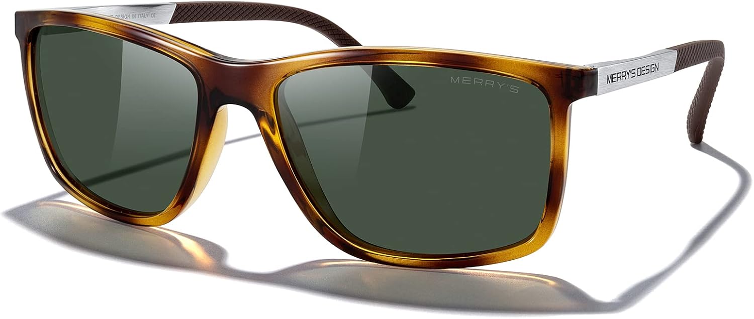 MERRY'S Polarized Sunglasses For Men UV400 Protection For Fishing Driving Aluminum Temple S8658