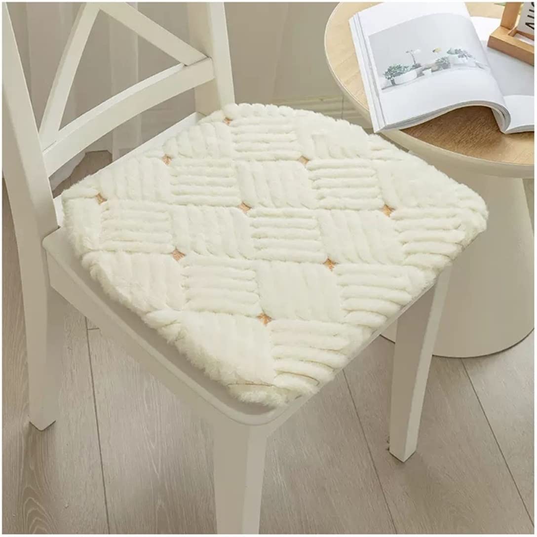 Tophacker Plush Dining Chair Pads, Set of 2 Horseshoe Non-Slip Seat Cushions, Dining Chair Cushion with Ties Seat Cushion with Zipper Detachable (Color : A, Size : 40x43cm(Set of 2))