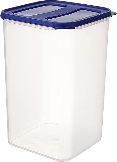 Amazon Brand - Solimo Square Modular Plastic Container, 7.5 Litres, Blue