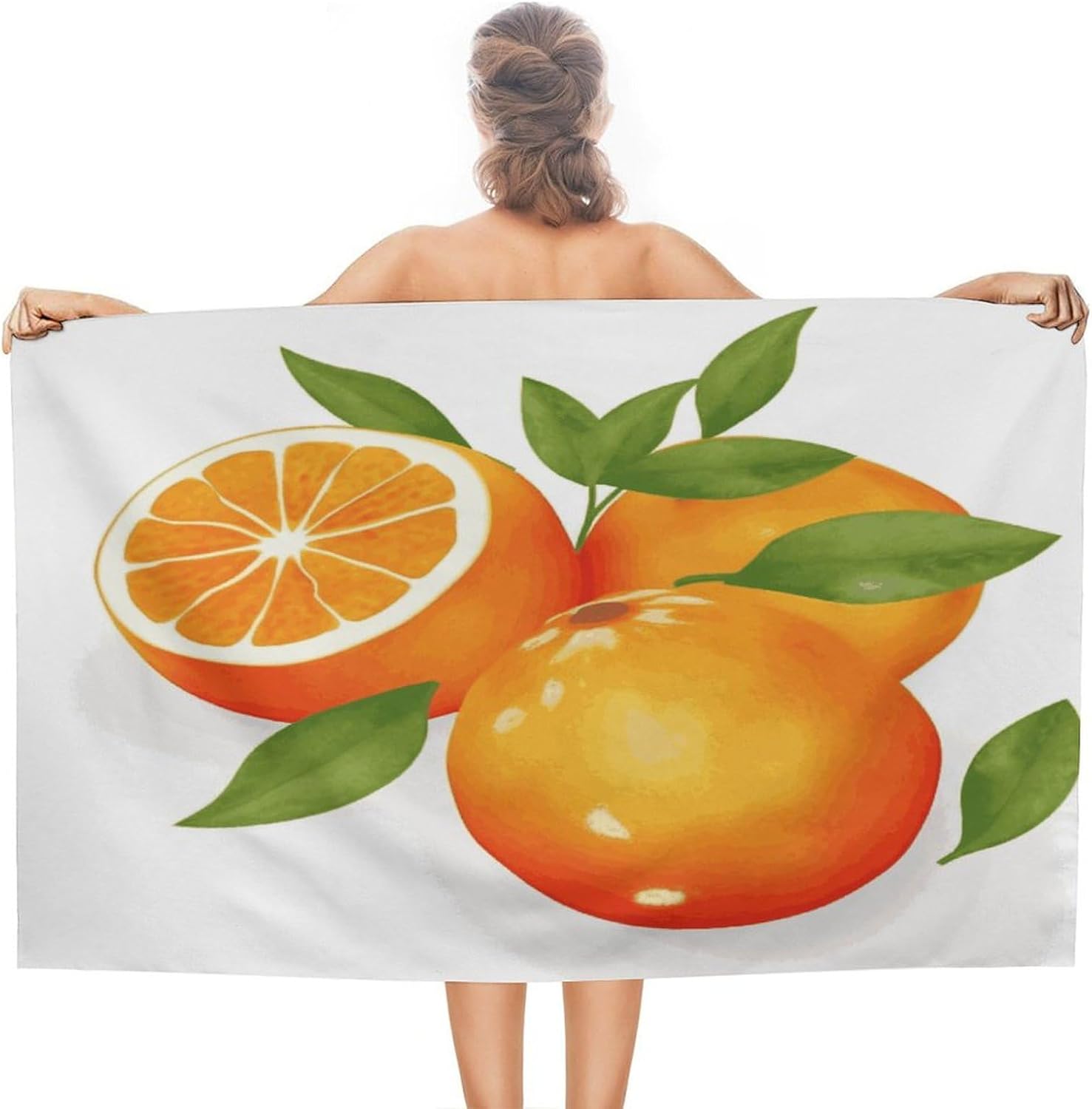 Swimming Towel, Orange Citrus Printed Fashion Towel,Portable Towel,Durable Towel