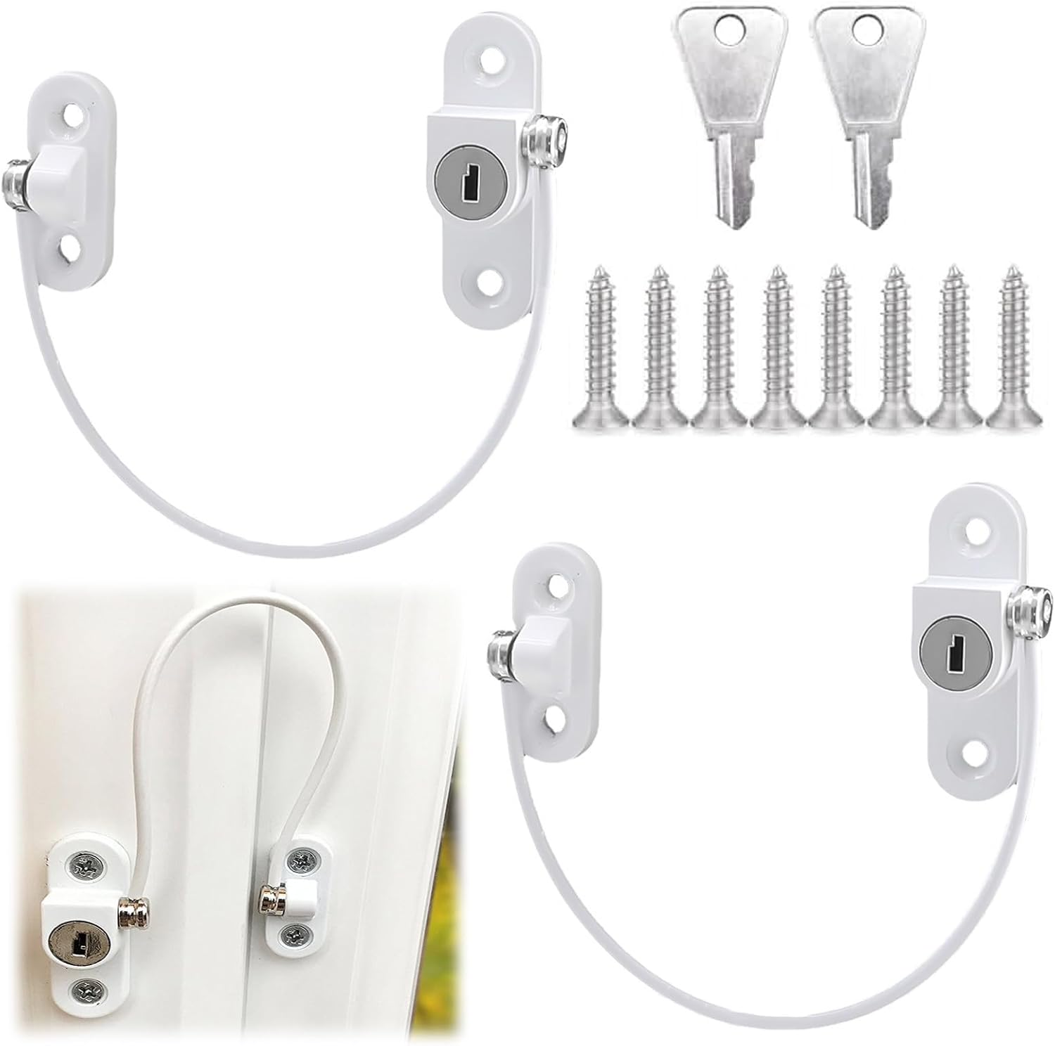 Window Restrictor Locks, 2Pcs Professional UPVC Window Restrictor Locks ...