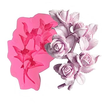 3D Flowers Silicone Fondant Molds Rose Cake Chocolate Moulds Dried Flower Jewelry Decorative Mould Resin Epoxy Clay Molds Pastry Baking Tools