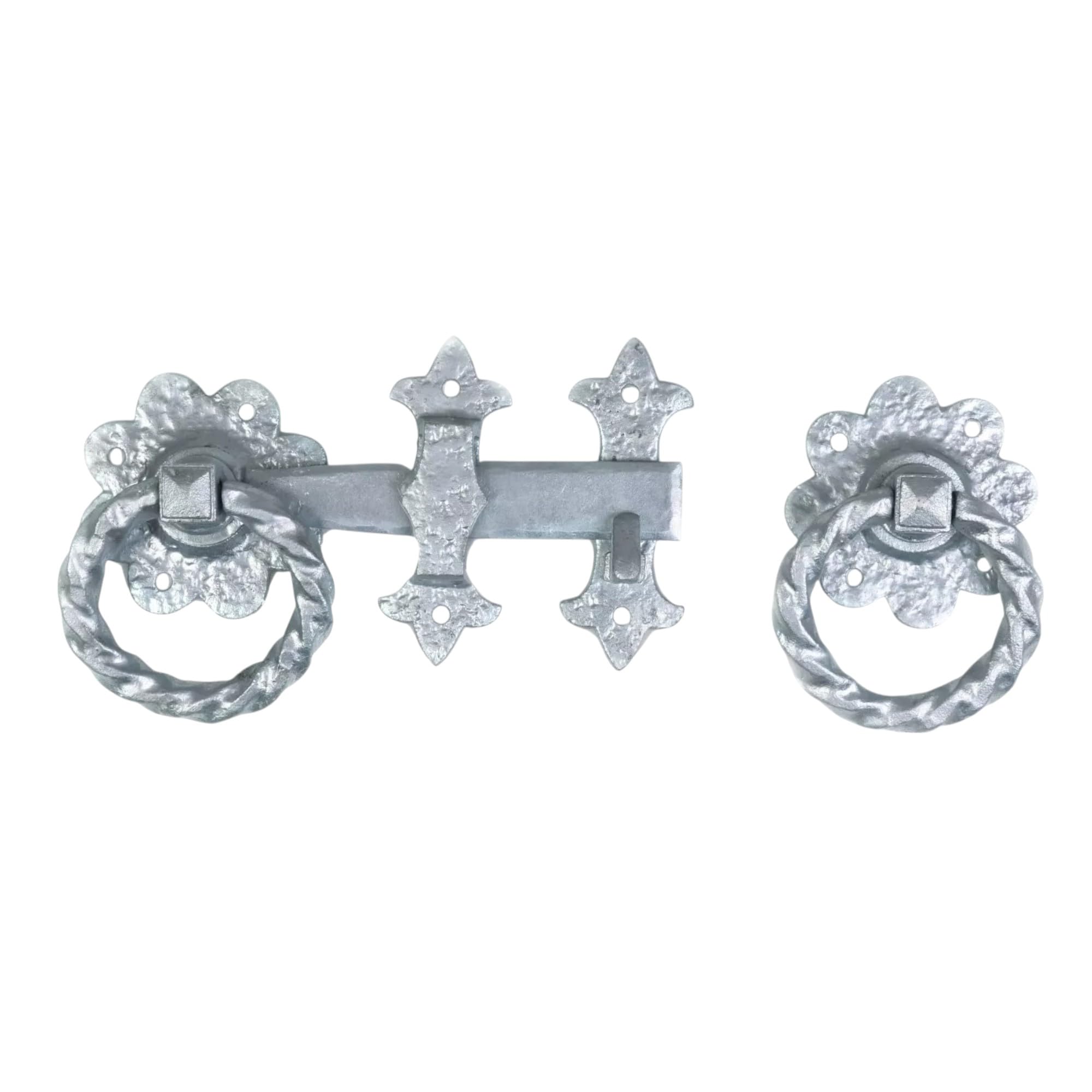 Manor Galvanised Twisted Ring Gate Latch, 200Mm/8" Inch, Garden Fence Gate