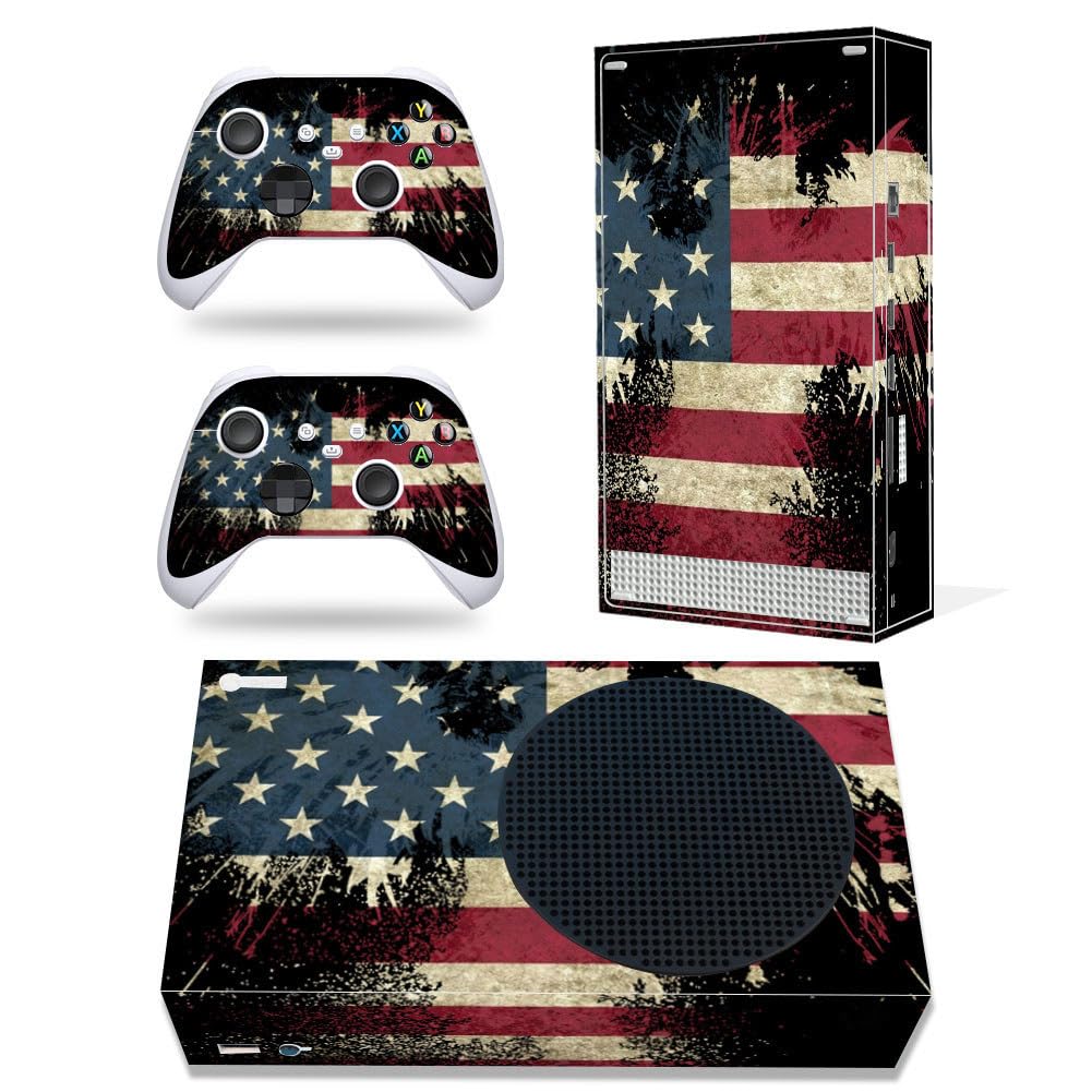 Skin für Xbox Serie S, Ganzkörper-Vinyl-Aufkleber Schutzhülle Wrap Aufkleber für Xbox Series S Konsole und Wireless Controller (Xbox Series S, Flagge)