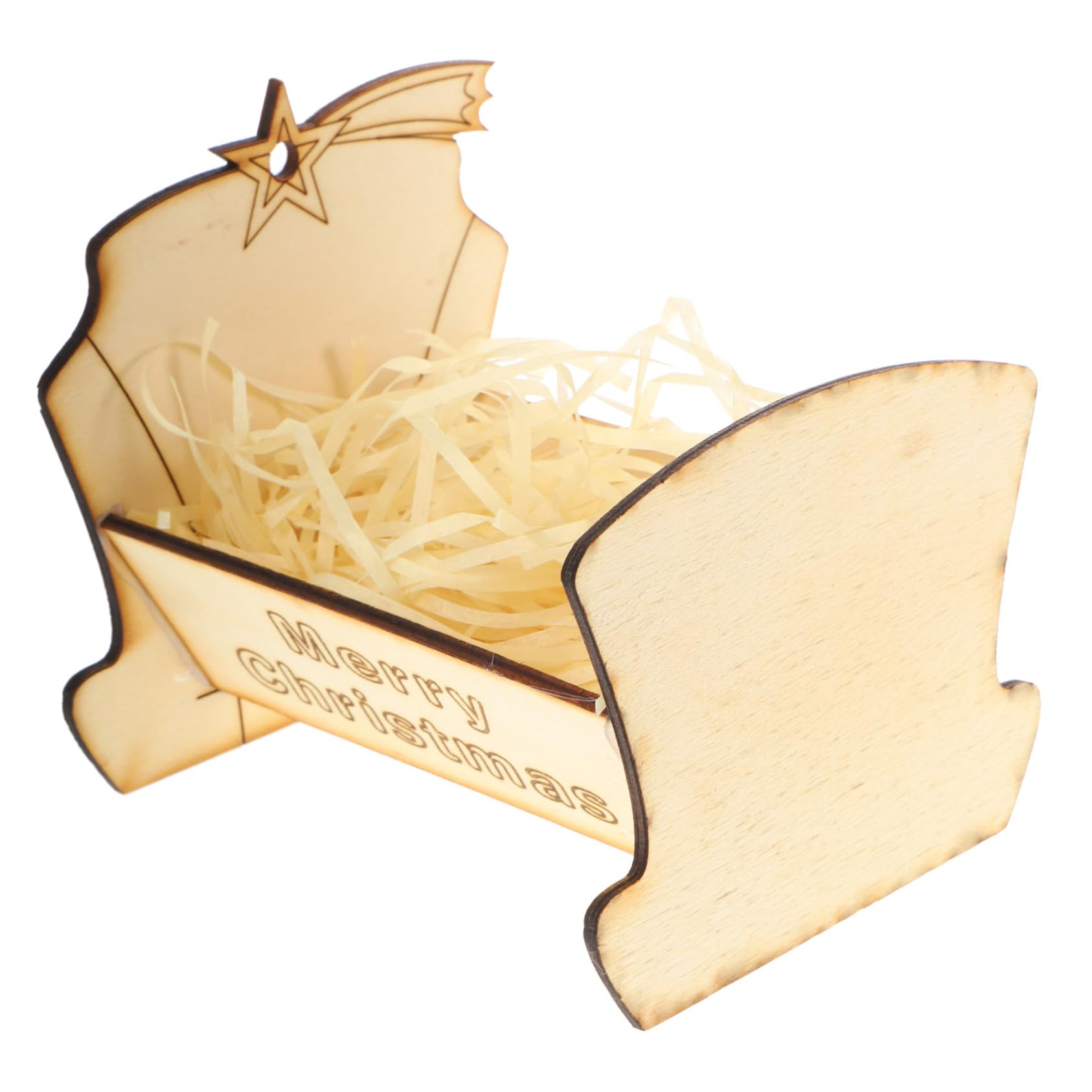 HOLIDYOYO Unique Nativity Manger for Jesus Figurines Mini Wooden Manger Bed Religious Home Decor Nativity Scene Accessory