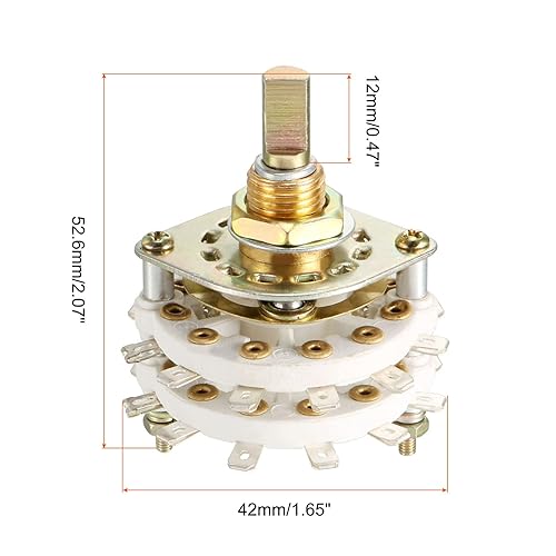 Miniatura 2 de Selector de interruptor giratorio de canal de banda 2P11T 2 polos 11 posiciones, 2 cubiertas para radio, TV, unidad de control de máquina industrial