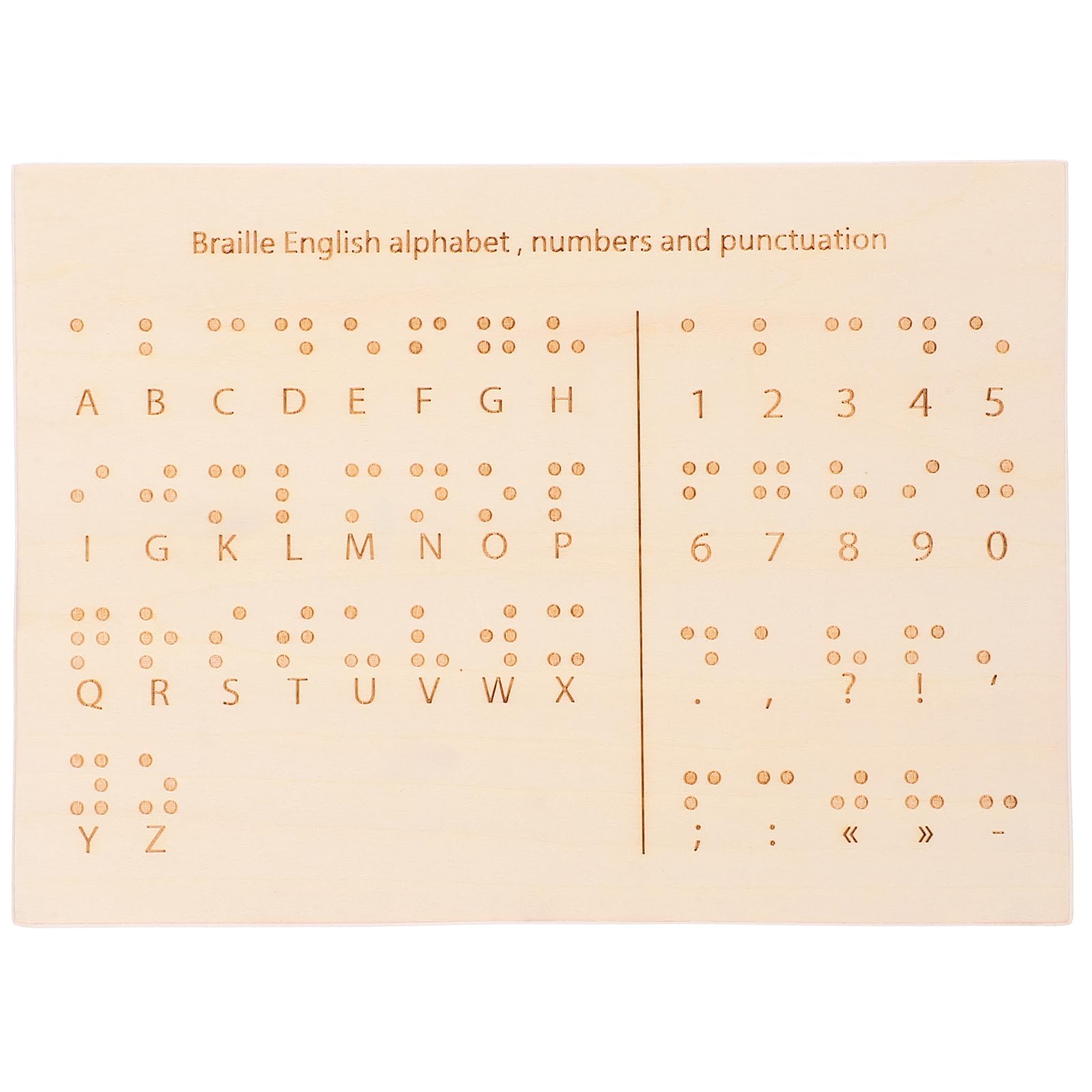 VILLCASE Materiale Educativo Braille Cieca Scrittura Braille Libri Braille Lettere Carte Alfabeto Braille Tavole Braille Alfabeto Alfabeto Adesivi Braille Alfabeto per