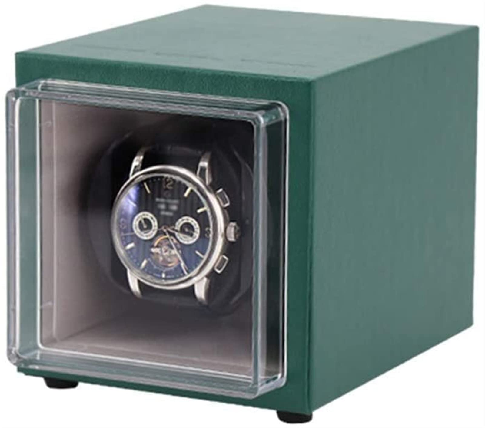 Enrollador de relojes de cuero sintético y almohada de felpa para automáticos