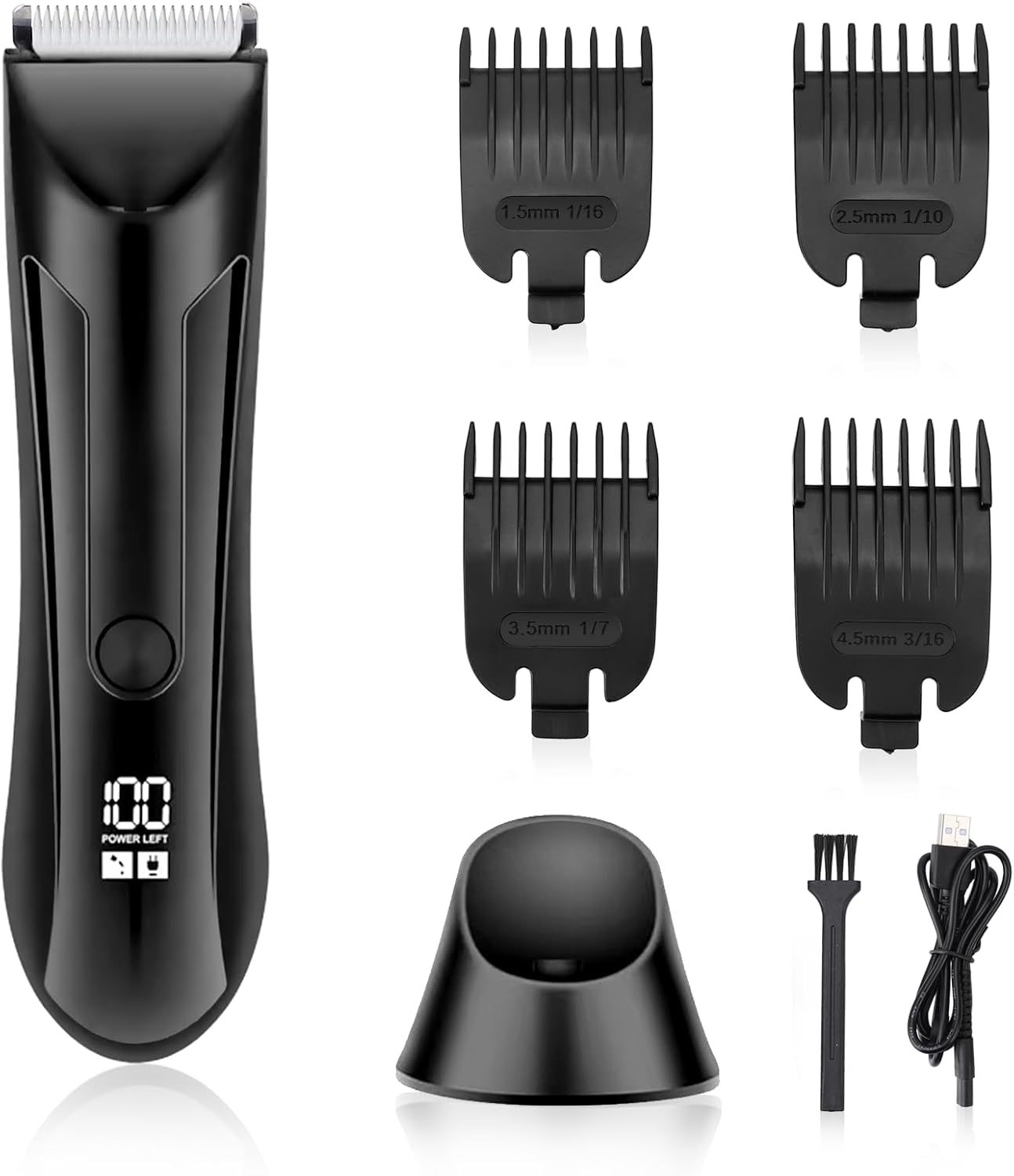 Tondeuse voor heren, professionele tondeuse met 4 geleidingskammen, baardtrimmer voor heren, met digitaal lcd-display Tondeuse voor heren, professionele tondeuse met 4 geleidingskammen, baardtrimmer voor heren, met digitaal lcd-display