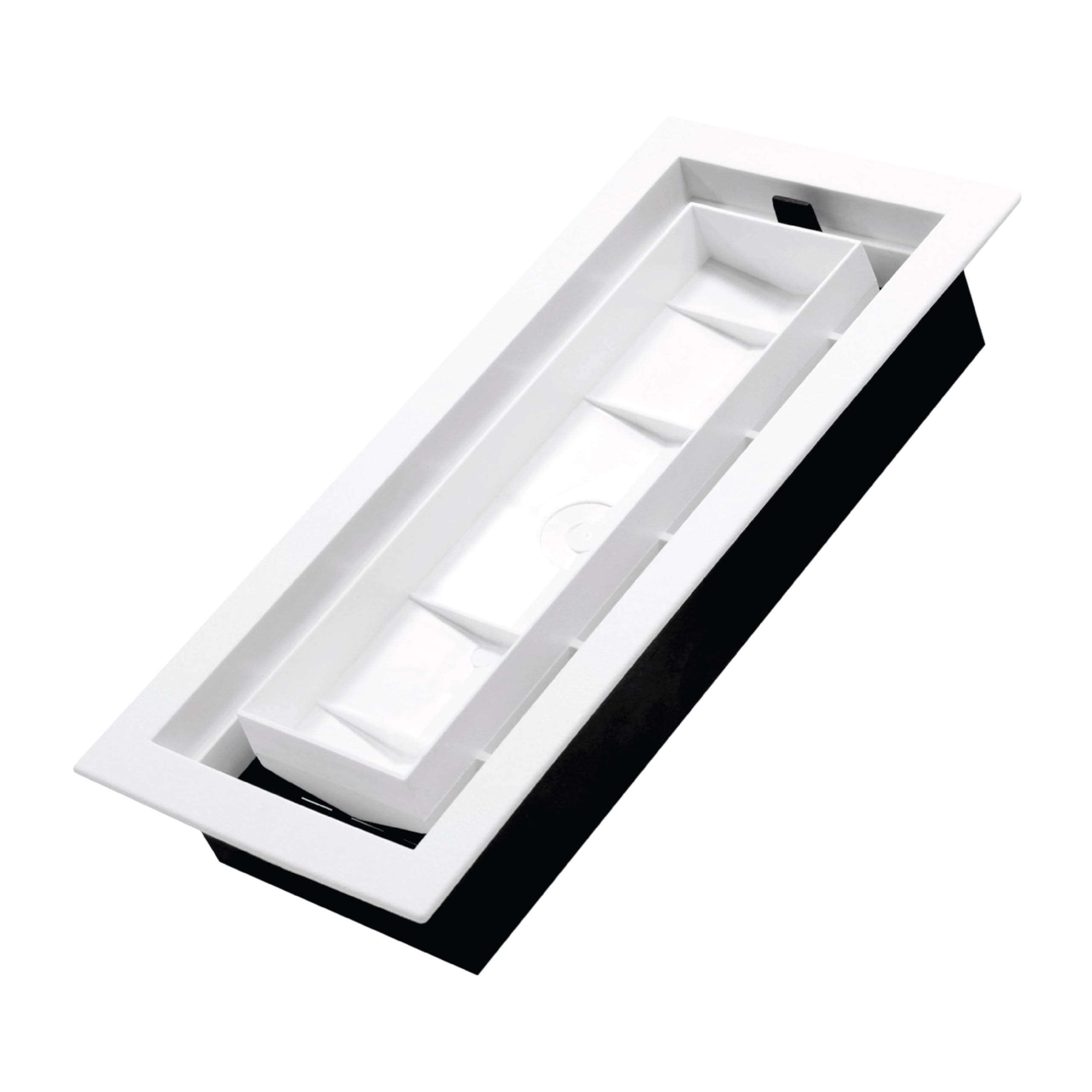 Photo 1 of Inte-Grates Drop-in Matching Floor Register - 4x10 Inch Floor Vent Cover, Fits 4"x10" Floor Vent Opening, Matching Flooring Insert Tray, Airflow Control Lever, Textured White (IGFPD410-WH)