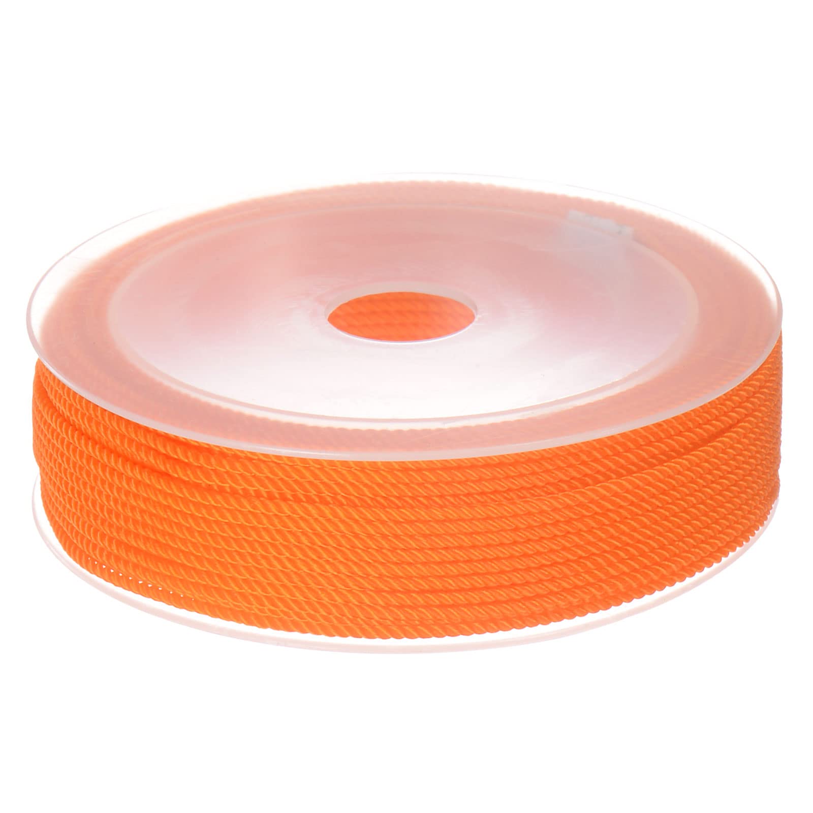 sourcing map Twisted Nylon Twine Thread Beading Cord 1.5mm 20M/65 Feet Extra-Strong Braided Nylon String for Crafting Bracelets Jewelry Making, Orange