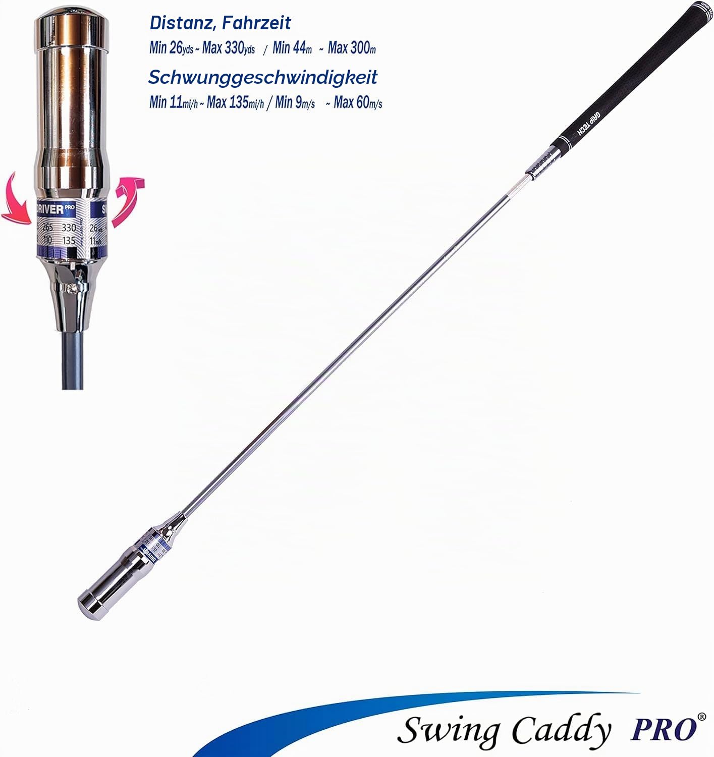 Swing Caddy PRO von SwingImpact – patentierter Golfschwungstrainer zur Erhöhung der Distanz mit besserer Genauigkeit, Rhythmus und Tempo