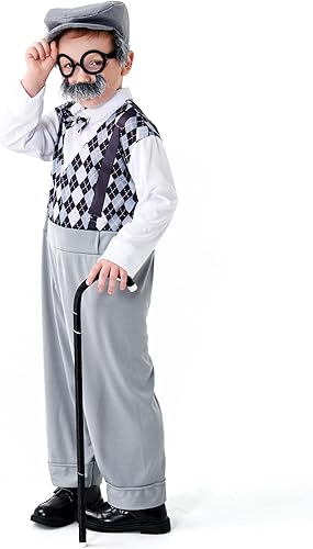 Miniatura 5 de Seasons 100 Days of School Costume for Kids, Old Man Costume Boys Grandpa Costume Outfit, Halloween Dress up
