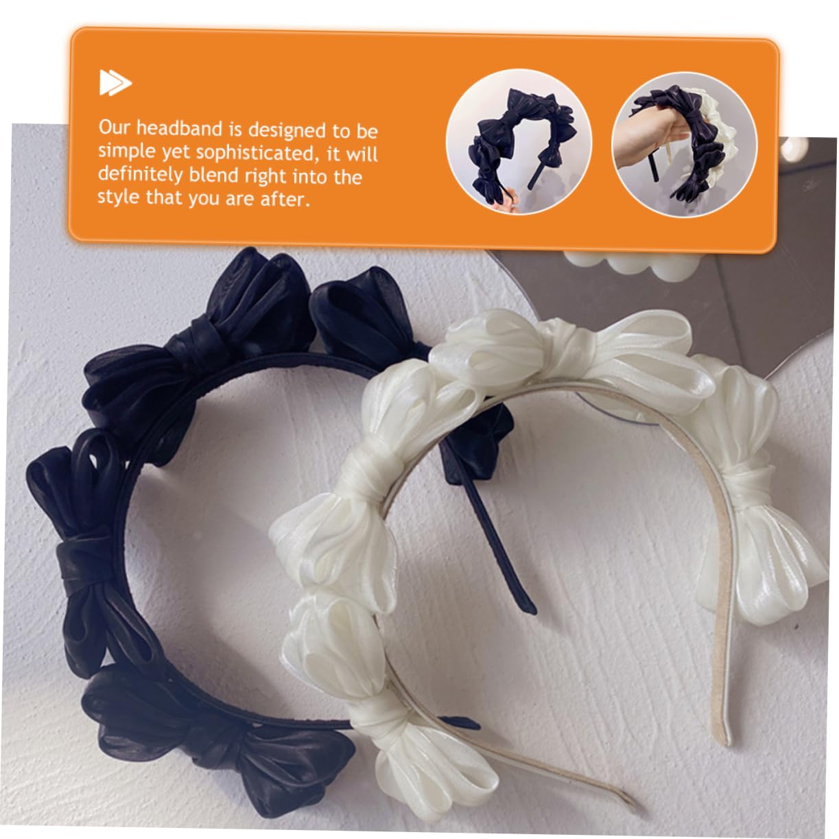 MAGICLULU 5 Pezzi Di Fasce Per Con Fiocco Di Per Donne Set Di Fasce Con Fiocco Copricapo Alla Moda Per Donne Per Cerimonie Cosplay