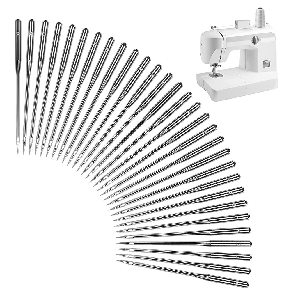30PCS Sewing Machine Needles Size 100/18, Universal Heavy Duty Steel Needles for Denim, Canvas, Upholstery & Jeans, Durable Needles for Tailors, Home Sewing, Repair & DIY Crafts (FRJZ18)