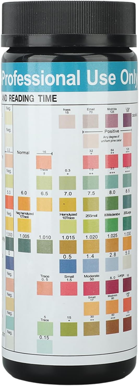 12 Parameter Urine Test Strips, 100Pcs Urinary Tract Infection Strip Urinalysis for Ketosis PH Protein Kidney Glucose Leukocytes Urobilinogen Occult Blood Specific Ketone Etc