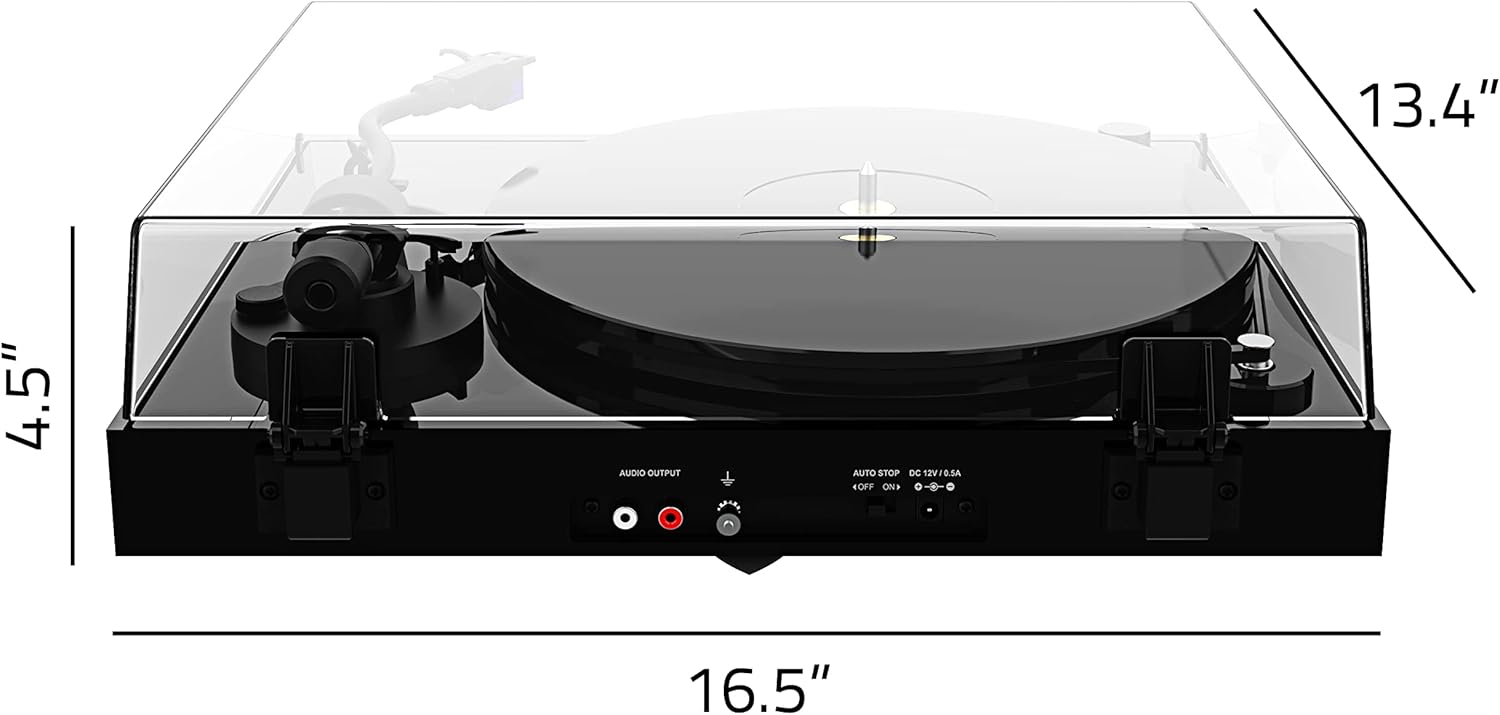 Fluance RT85N Turntable with Nagaoka MP-110 Cartridge, Acrylic Platter, Speed Control, and Vibration Isolation - Piano Black - Image 8