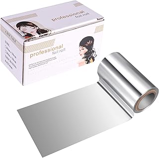 Fuyamp 1 Pack 15 M Foil Silver Hair Foil, Aluminium Hair Foil Silver Hairdressing Foil for Hair Highlighting and Coloring, 10 cm Width Hair Foil Roll Hairdressing Salon Modeling Tool (10 cm)