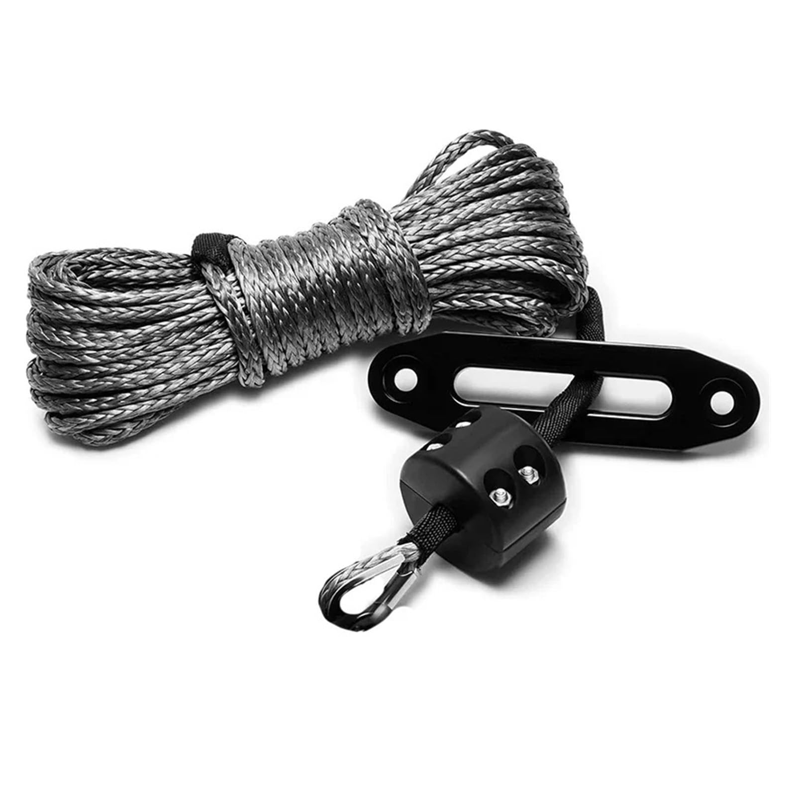 Zestaw lin wyciągarki, 1/4" X 50 stóp 10000 funtów lina wyciągarki z osłoną ochronną + prowadnica wyciągarki + stoper + hak do ATV UTV SUV