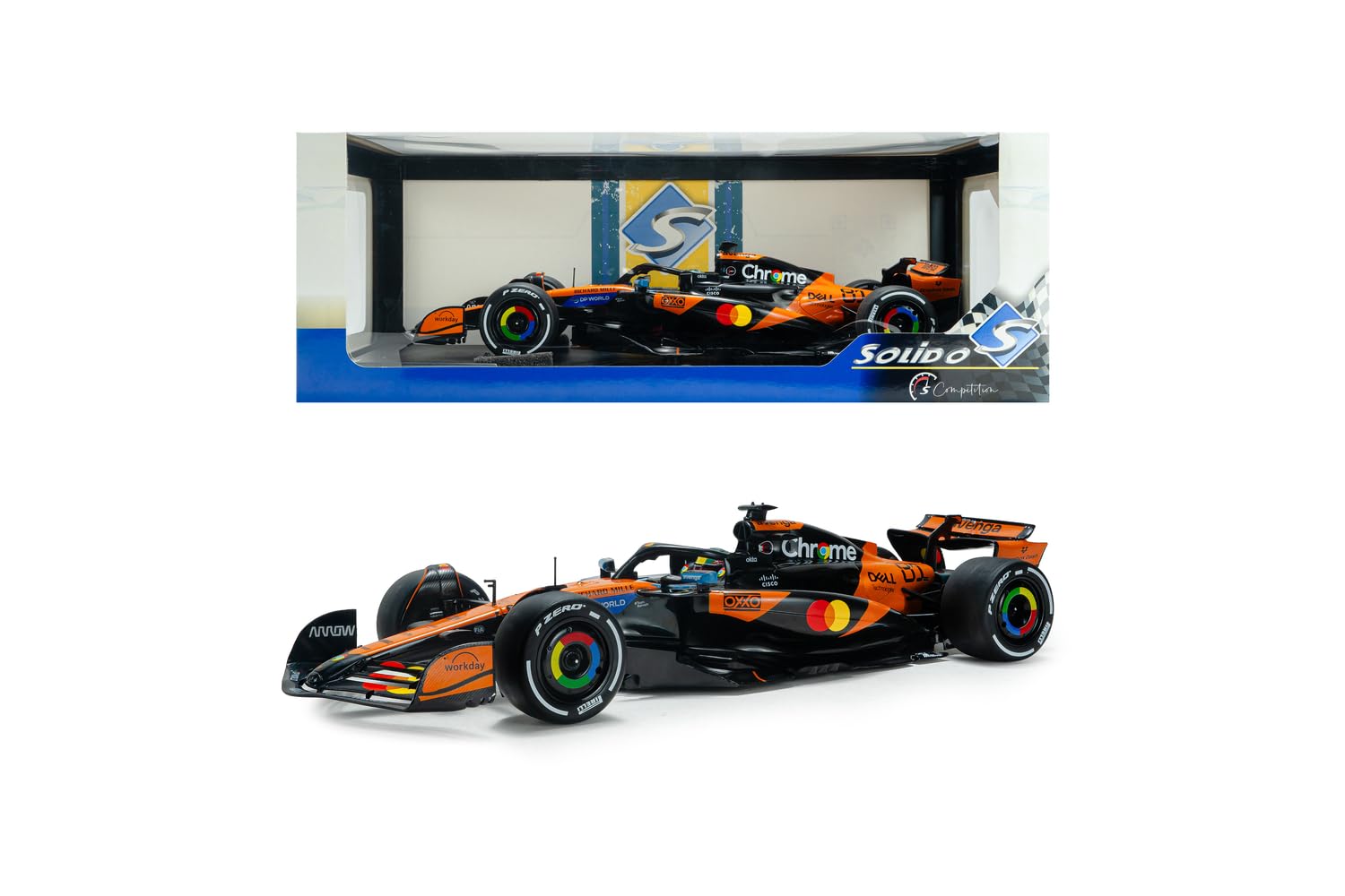 Solido - McLaren MCL39#81 GP China 2025 1:18 – Die-Cast Formel 1 Modellauto, Fahrer O. Piastri, orange, Sammlermodell, Fensterkarton mit Kunststoffsockel