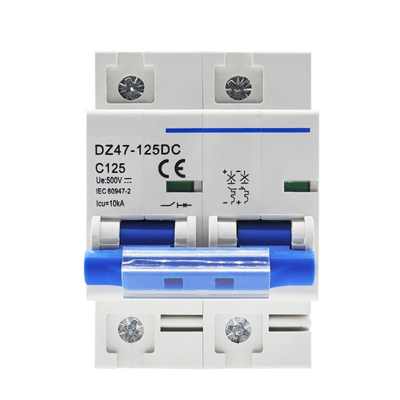NVSFZGIYG DC Circuit Breaker 500V 80A 100A 125A Solar Photovoltaic System MCB Overload/Short Protector 2P 1Pcs(100A)