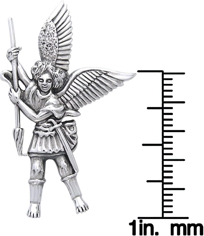 Jewelry Trends Sterling Silver Michael the Archangel Angel Pendant Necklace 18" - Image 3