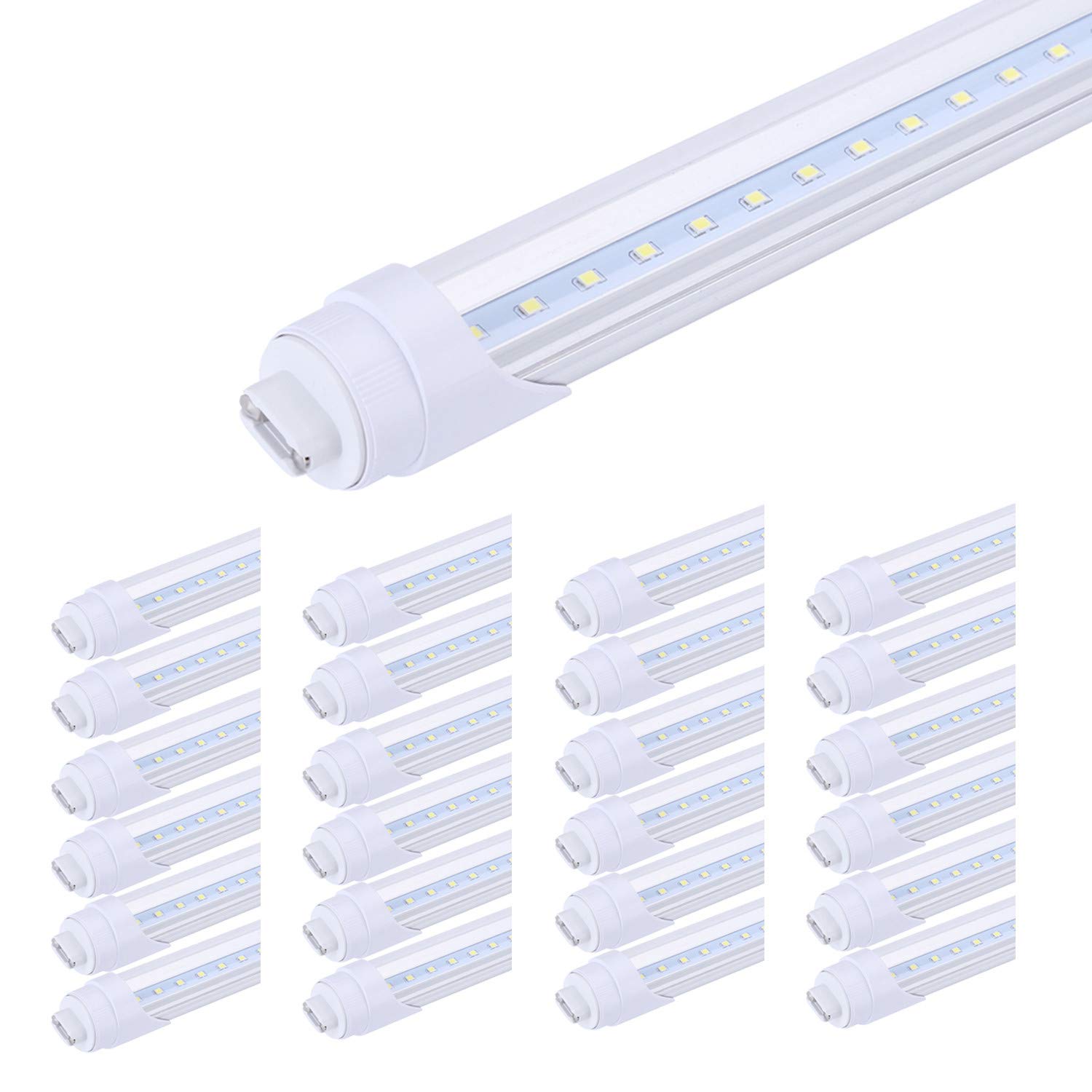 FALANFA r17d 8 Foot led Bulbs, 45W (100W Equivalent), 6000K (Super Bright White), Clear Cover, Dual-Ended Power, Instant-On (Pack of 25)