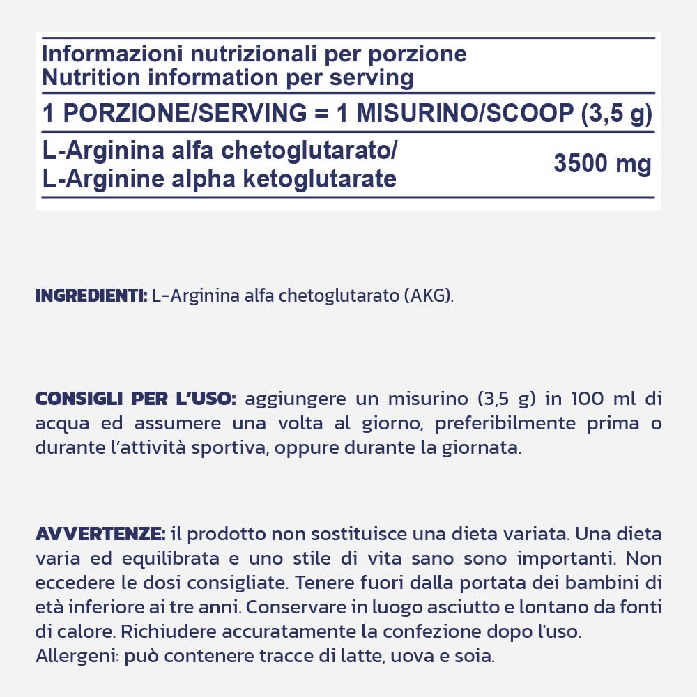 PROLABS AKG PURE – Arginina Alfa Chetoglutarato (AAKG) in Polvere Pura | Pump, Energia e Performance | Pre Workout | Alta Qualità e Purezza | Vegan