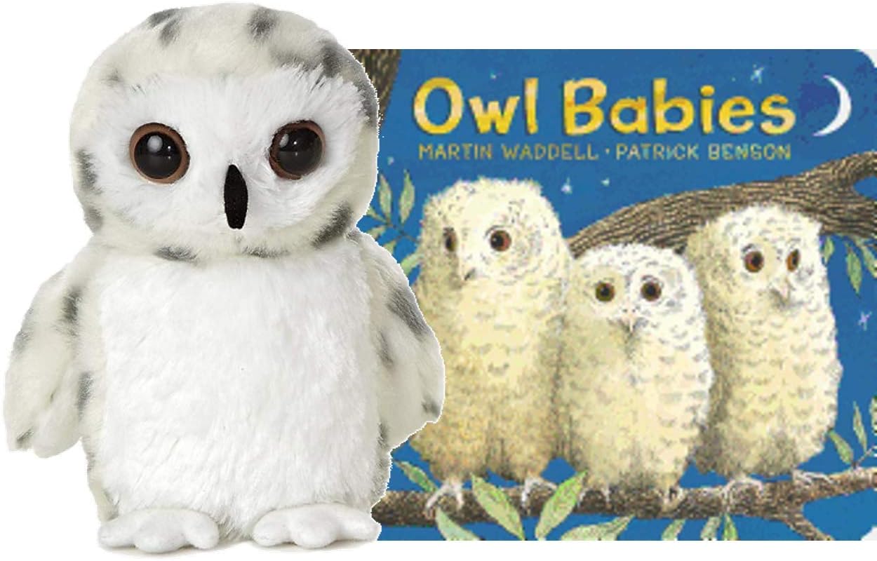 Aurora World 8" Snowy Owl Toy, Small, White Gift Set
