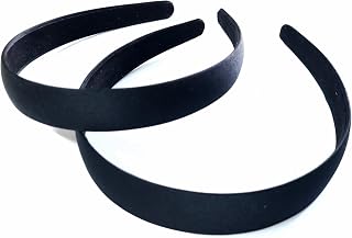 Via Mazzini Black Satin Plain Hairband/Headband Combo Set For Women And Girls For Gym Wear, Casual And School Use (HairAcc... Price In India