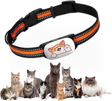 Smart Pet Tracker for Collar - Dog Pet Location Tracker with Holder, Compatible with Android & iOS, Waterproof & Up to10 Days Battery,Anti-Lost Tracking Device for Pets Cat White