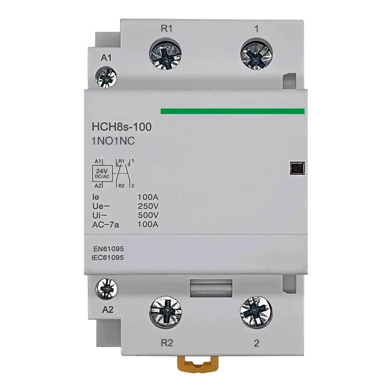 PIHWGUVD HCH8-100 DC Contactor 2P 2NO 1NO1NC DC24V Automatic Householdr Din Rail Type(100a 1no1nc Dc24v)