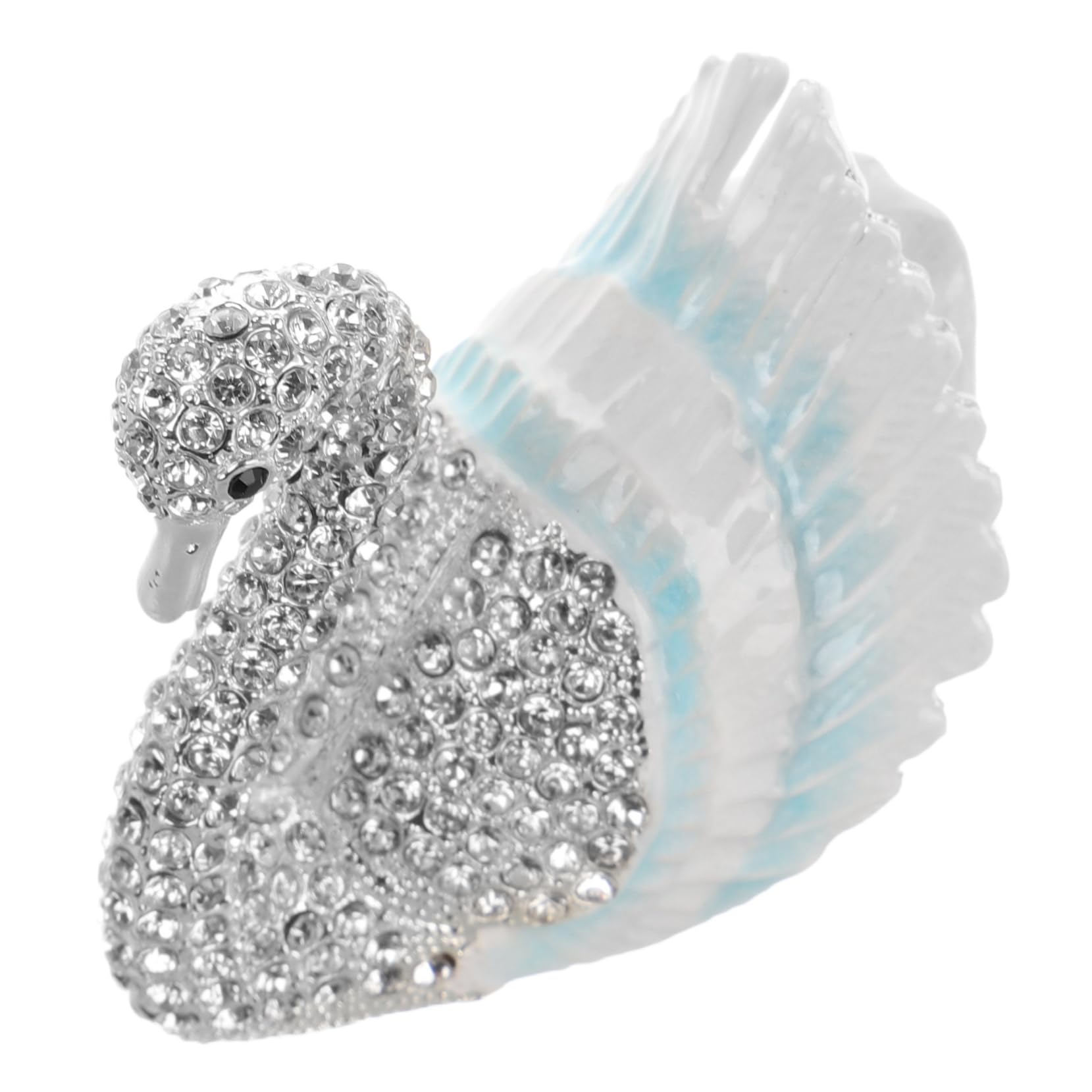 Porte-bagues cygne en alliage de zinc avec détails paillettes chic