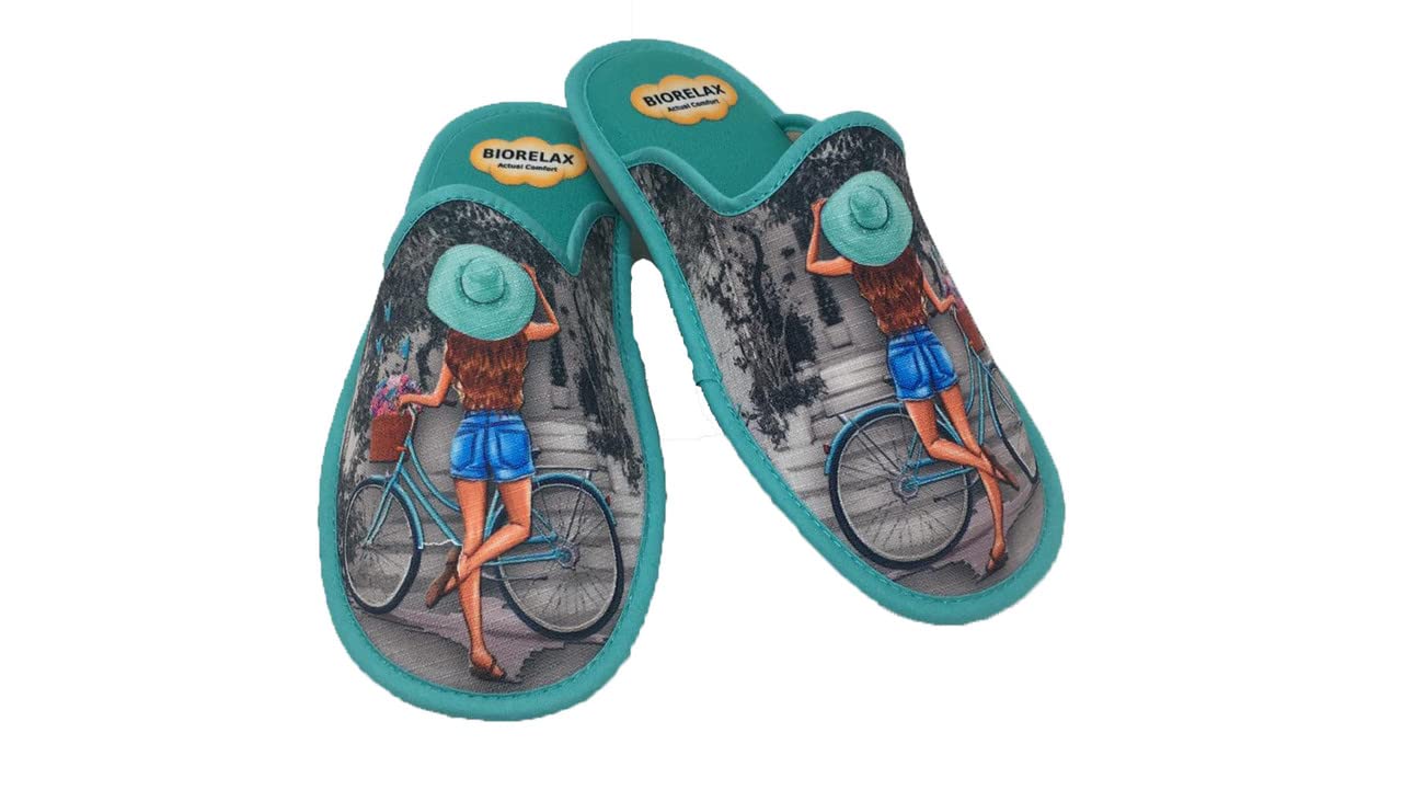 Zapatillas de Estar por casa/Mujer/Niña/Biorelax/Puntera Cerrada/Empeine: Lona/Suela: Goma/Talón Acolchado