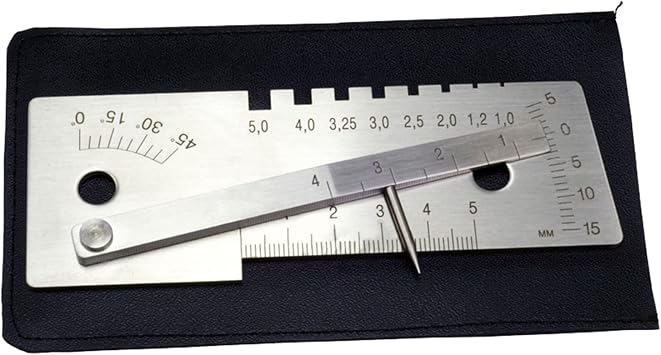 Professional Welding Gauge Pipe Pit Gage MIG/TIG/Stick Inspection Test Welder Measurer 45 Degree Measuring Tools