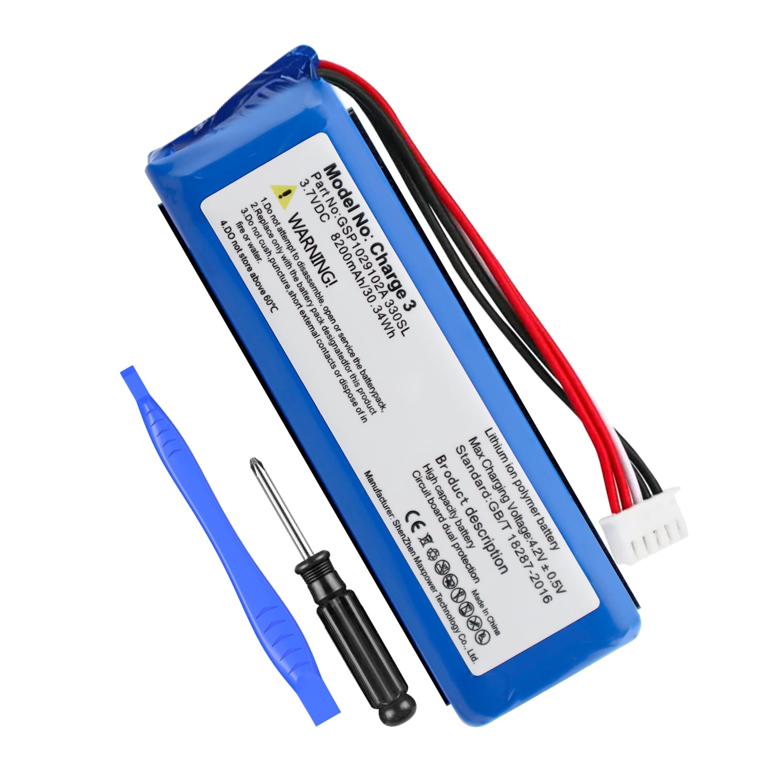 Battery for Charge 3, New Upgraded (8200mAh) Ultra High Capacity Li-Polymer Battery Replacement Compatible with Charge 3,GSP1029102A 330SL Speaker with Repair Tool Kit