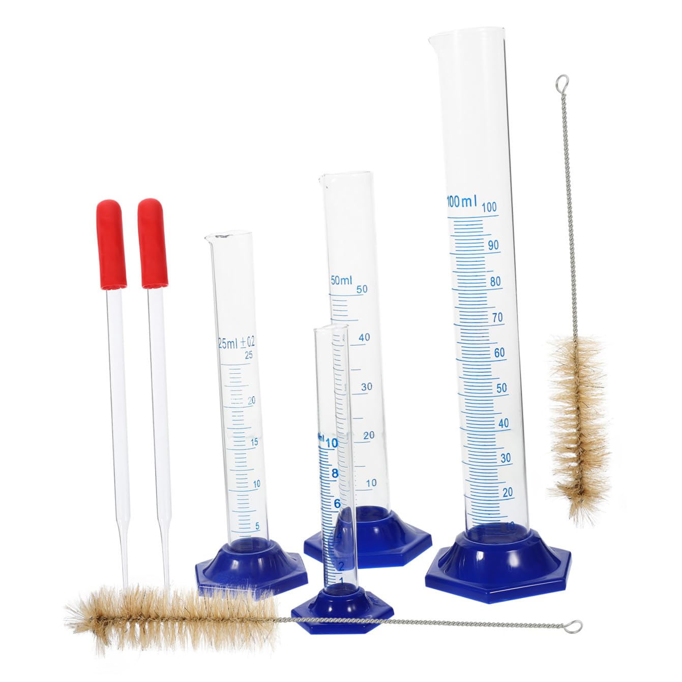 iplusmile 3sätze Graduierter Messzylinder Pipette Und Reinigungsbürsten Hochtransparente Und Kunststoffkonstruktion Für Präzise Messungen Im Labor