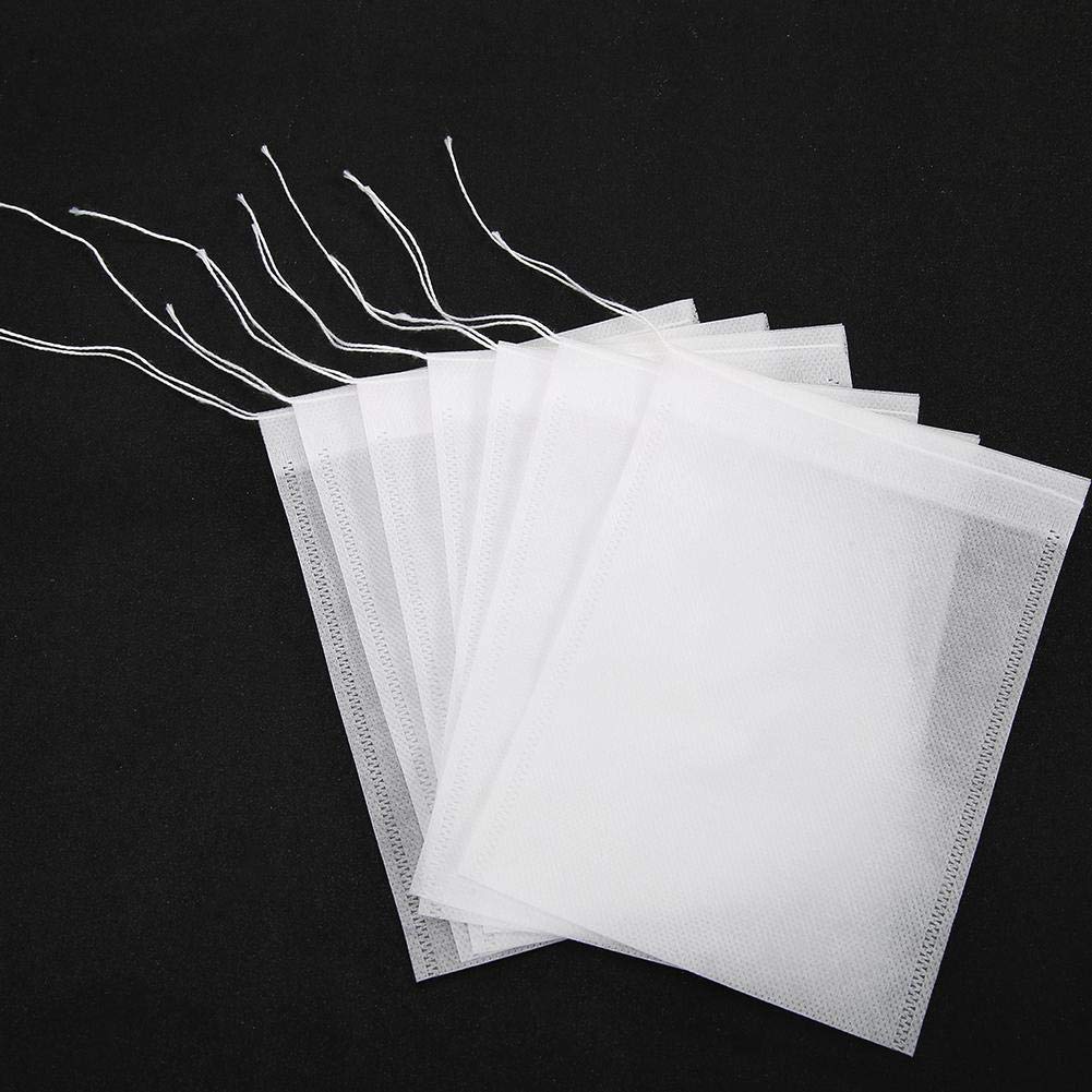 50 Bustine Da Tè Vuote Con Coulisse In Tessuto Non Tessuto - 12x16 Cm, Filtro Per Tè In Foglie, Spezie, Erbe Aromatiche, Infusi