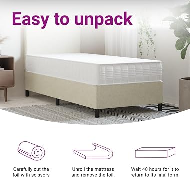 vidaXL Pocket Spring Mattress Medium Firm 100x200 cm - 7 Zones - Foam Layers - Washable Cover