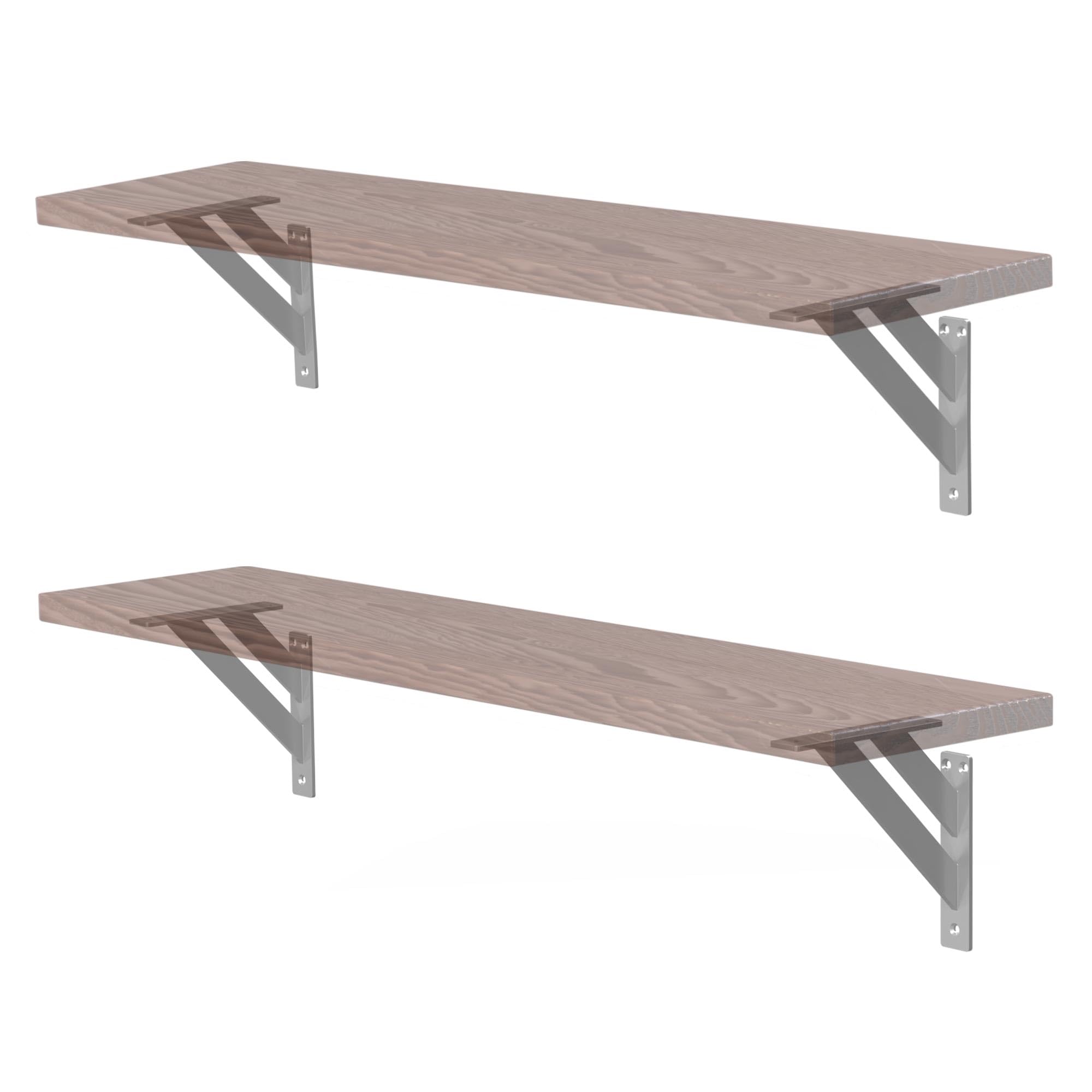 ML-Design Set de 4X Soporte de Estante 180x180mm Plata de Aluminio Estilo Industrial Ángulos para Estantería de Pared Apto para Tableros, Balda, Repisa Flotante y Proyectos DIY de Bricolaje