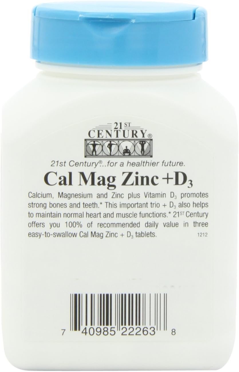 21st Century Cal Mag Zinc +D Tablets, 90 Count (Pack of 2)
