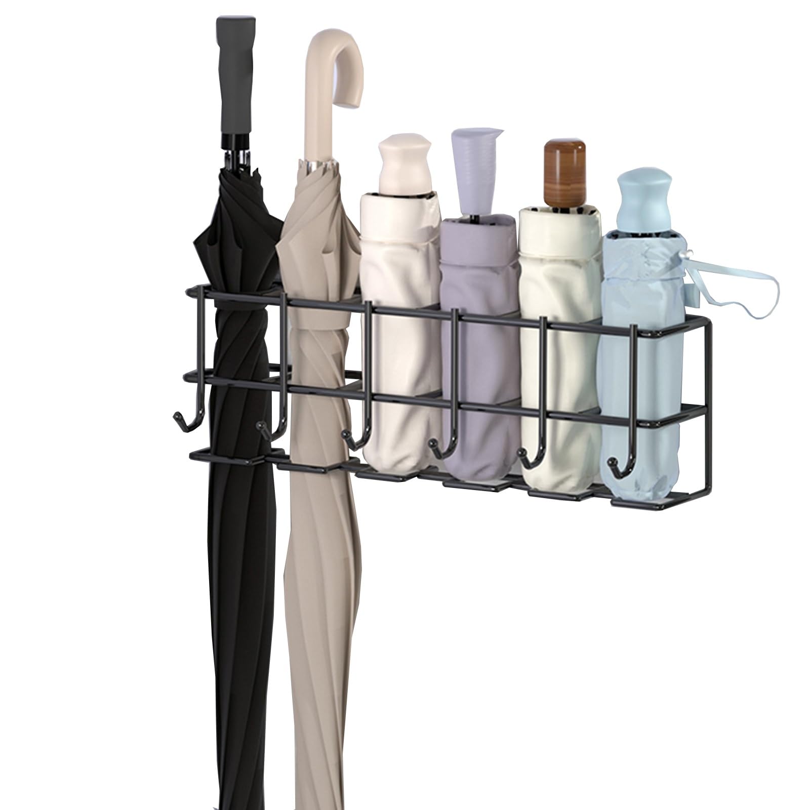 Porte-Parapluie d'intérieur Métal Noir Style Découpé Moderne 45cm