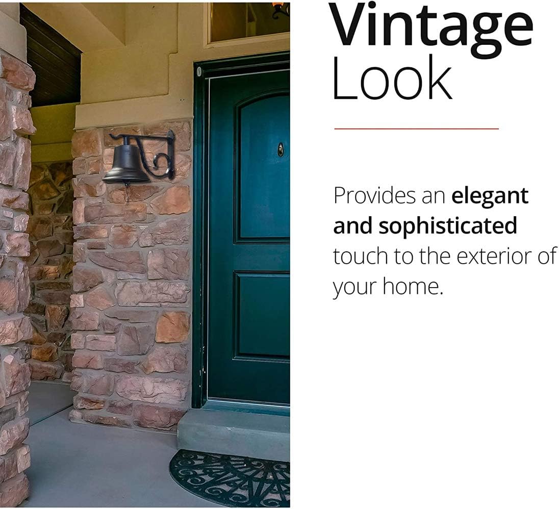 NACH Rustic Cast Iron Doorbell, Large Door Bells for Homes, Kitchen Door Bell, Dinner Bell, Black Doorbell, 19.3 x 11.8 x 13 Inches, JS-90-098