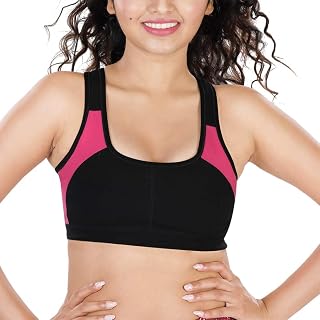 dermawear Women Cotton Blended Padded Non-Wired Sports Bra SB-1101 Price In India