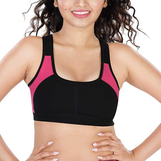 dermawear Women Cotton Blended Padded Non-Wired Sports Bra SB-1101