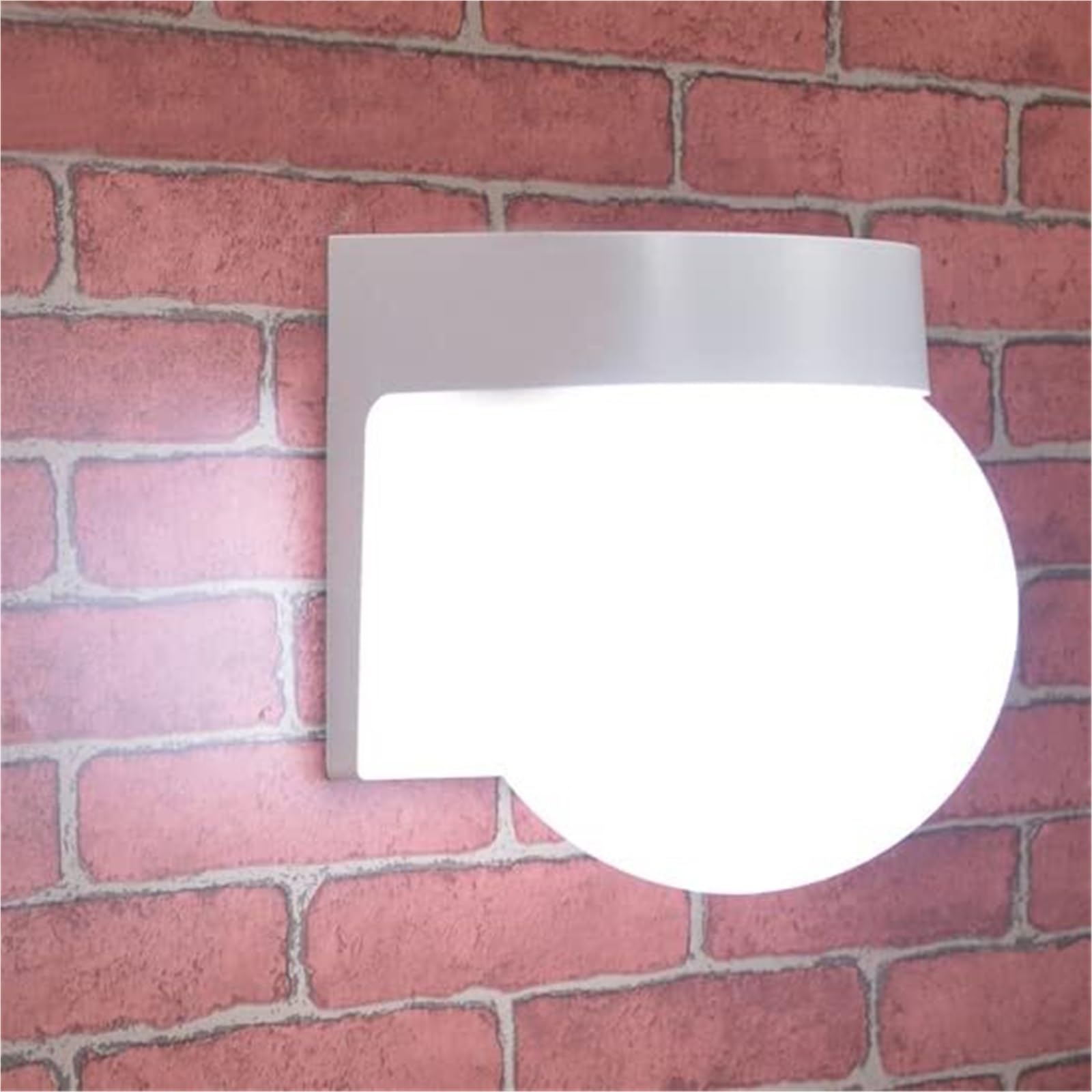 Khukhu White Base(7W) 15W Led Outdoor Light Fixture Terrace Wall Lanterns Lamp E27 Bulb,Waterproof Exterior Wall Sconce Lamp,Pmma Milky White Lampshade(,6000K)