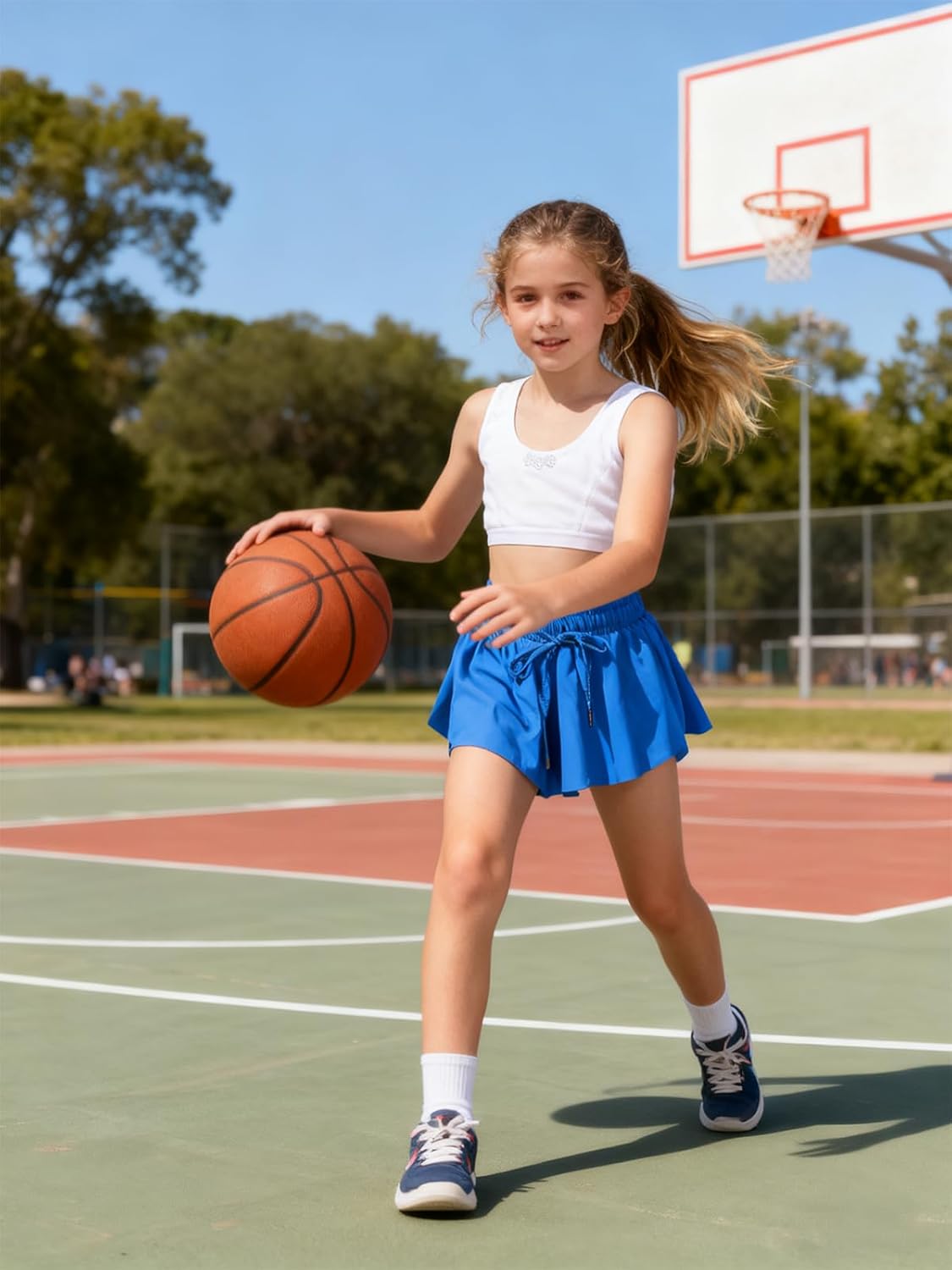 Flowy Shorts for Teen Girls Athletic Running Youth Butterfly Shorts - Image 3