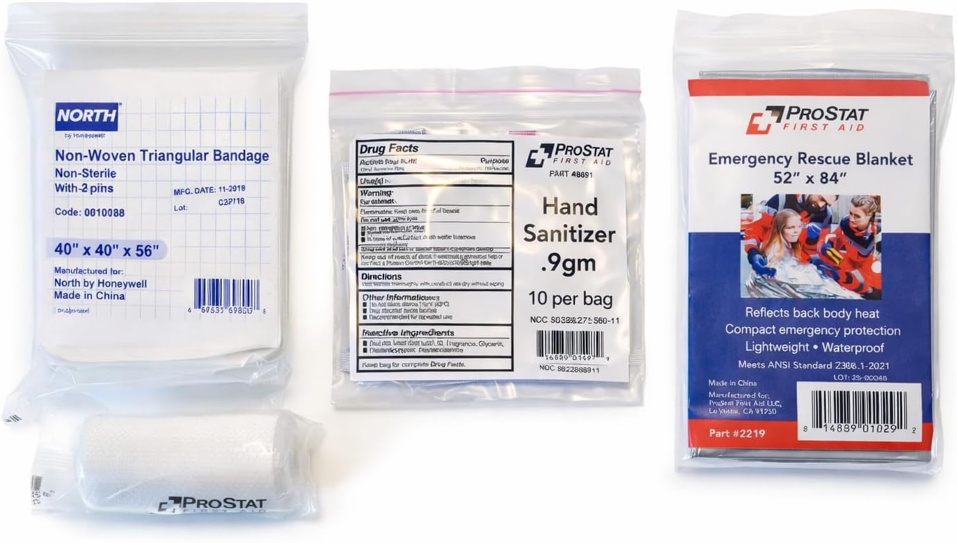 ProStat First Aid 8289 | ANSI Z308.1-2021 Class A & OSHA Compliant 25-Person Plastic First Aid Kit | Type III Wall Mount or Portable Case | Workplace, Industrial, Office & Construction Safety Kit